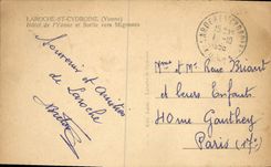 VINTAGE POSTCARD Laroche St Cydroine Hotel of Yonne and exit towards Migennes