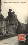 VINTAGE POSTCARD Merry S Yonne Rocks of Saussois the bored rock