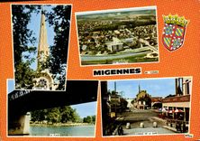 CPM Migennes La plage Vue generale Le Christ roi Avenue de la gare