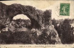 VINTAGE POSTCARD Valley of the Cure Pierre Perthuis the Perthuis rock