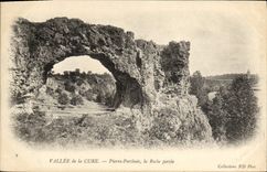 VINTAGE POSTCARD Valley of the Cure Pierre Peribuis the Bored rock