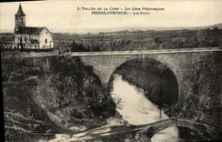 VINTAGE POSTCARD Valley Of the Cure the Picturesque Sites Piere Perthuis Bridges