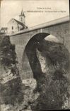 VINTAGE POSTCARD Valley of the Cure Pierre Perthuis the Large Bridge and I' church