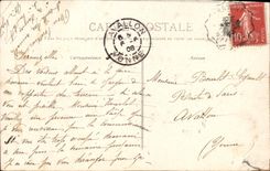 VINTAGE POSTCARD Valley of the Cure Pierre Perthuis the Large Bridge and I' church