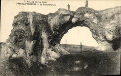 VINTAGE POSTCARD Valley of the Cure Pierre Perthuis Rocks Bored