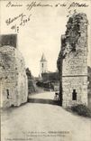 VINTAGE POSTCARD Valley of the Cure Pierre Perthuis Ruins of the Old Main door