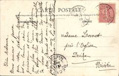 VINTAGE POSTCARD Valley of the Cure Pierre Perthuis Ruins of the Old Main door