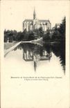 VINTAGE POSTCARD Monastery of Sainte Marie of Pierre who transfers the church being reflected in the pond