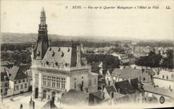 POSTAL de la VENDIMIA Sens vista en el districto de Madagascar y el ayuntamiento