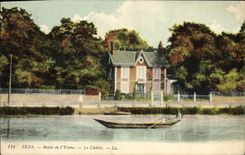 VINTAGE POSTCARD Sens Edges of I' Yonne the country cottage