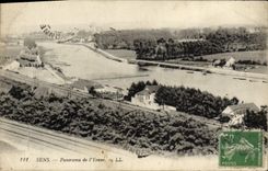 VINTAGE POSTCARD Sens Panorama of I' Yonne