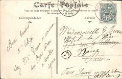 VINTAGE POSTCARD Road of Pontaubert the Rock of the Sister