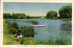 CPA Pont sur Yonne Les Bords de l'Yonne Un bon coin pour la peche