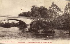 CPA St Florentin L'Armancon et le Pont du Chemin de fer
