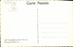 CPM St Julien du Sault Barrage de la Bouviere