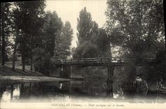 CPA Seignelay Pont rustique sur le Serein