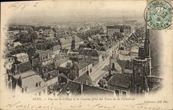 CPA Sens Vue sur le College et la Caserne prise des Tours de la Cathedrale