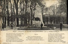 CPA Sens Monument des Senonais morts pour la Patrie Militaria 