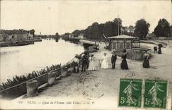 VINTAGE POSTCARD Sens Quay of Yonne
