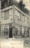 VINTAGE POSTCARD Sens House known as of Abraham Shoes Shoemaker