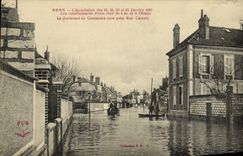 VINTAGE POSTCARD Sens the Flood January Consequences of a rising of 4m44 the boulevard of the centenary