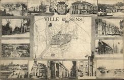 VINTAGE POSTCARD Sens Town of Sens