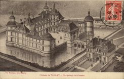 VINTAGE POSTCARD Castle De Tanlay Seen from as the crow flies