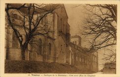 La POSTAL Vezelay Basilique de la VENDIMIA de la Madeleine dimensiona la calle norteña del capítulo