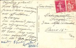 Saint Pierre de la calle de Vezelay de la POSTAL de la VENDIMIA en la torrecilla de Gaillon y la vuelta correctas del reloj