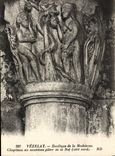VINTAGE POSTCARD Vezelay Basilica of the Madeleine Capital of the ninth pillar of the nave