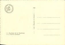 VINTAGE POSTCARD Vezelay Basilica of the Madeleine and the Romance house