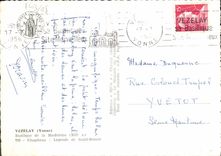 MODERN CARD Vezelay Basilique of Madeieine Chapiteau Captions of Saint Benoit