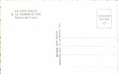 MODERN CARD the Dimension of Azure the Gold Rocks Cornice Of Trayas