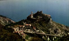 POSTAL MODERNA la dimensión de la aldea azul de Eze vista de la cornisa grande