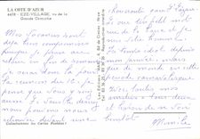 POSTAL MODERNA la dimensión de la aldea azul de Eze vista de la cornisa grande