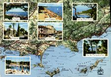 MODERN CARD the Of the department of Var Dimension of Azure Toulon Collects It Hyeres Giens Londe Ile of Port Cross-country race Island of Porquerolles