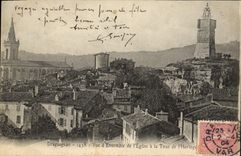 VINTAGE POSTCARD Draguinan Seen of Esemble Of the Church To the Tower Of the Clock
