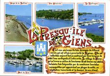MODERN CARD the Peninsula De Giens Beach of Badine Madrague Port of Honey