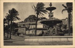 POSTAL Hyeres de la VENDIMIA la fuente de Godillot de las palmeras