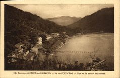VINTAGE POSTCARD Surroundings of Hyeres the Palm trees Island of Port Cross-country race Seen on bay and the hills