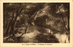 POSTAL de la VENDIMIA la playa de Hyeres el arroyo de la correa