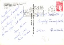 POSTAL MODERNA ruinas de Hyeres del castillo