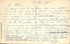 POSTAL Hyeres de la VENDIMIA las reglas del jardín de Denis de las palmeras del duque de Anjou