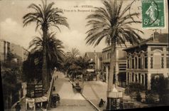 POSTAL Hyeres La Poste de la VENDIMIA y el bulevar de las palmeras