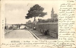 POSTAL Hyeres de la VENDIMIA la playa