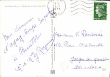 POSTAL MODERNA la dimensión del camino azul de la cornisa