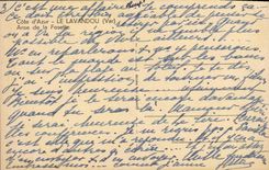 VINTAGE POSTCARD Dimension of Azure Lavandou Handle of the Small cavity