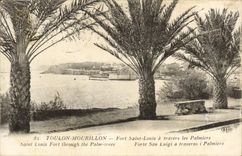 CPA Toulon Mourillon Fort Saint Louis a travers les palmiers 