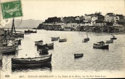 VINTAGE POSTCARD Toulon Mourillonn the Point of the Miter Seen of Strong the Saint Louis Boats