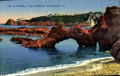 CPA Le Trayas Plage de Miramar Roche Percee
